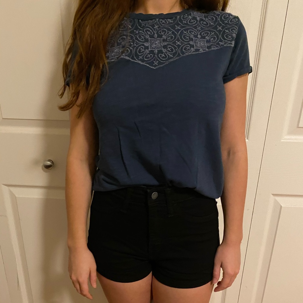 Lucky Brand Embroidered Tee